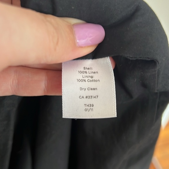 Talbots Black Sheath Linen Dress V-Neck Sleeveless - Picture 10 of 10